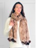 Cashmere Feeling Diamond Scarf with Pom pom 